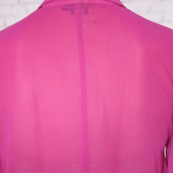 ASOS bright pink sheer choir boy sleeve blouse r3 - Picture 6 of 10